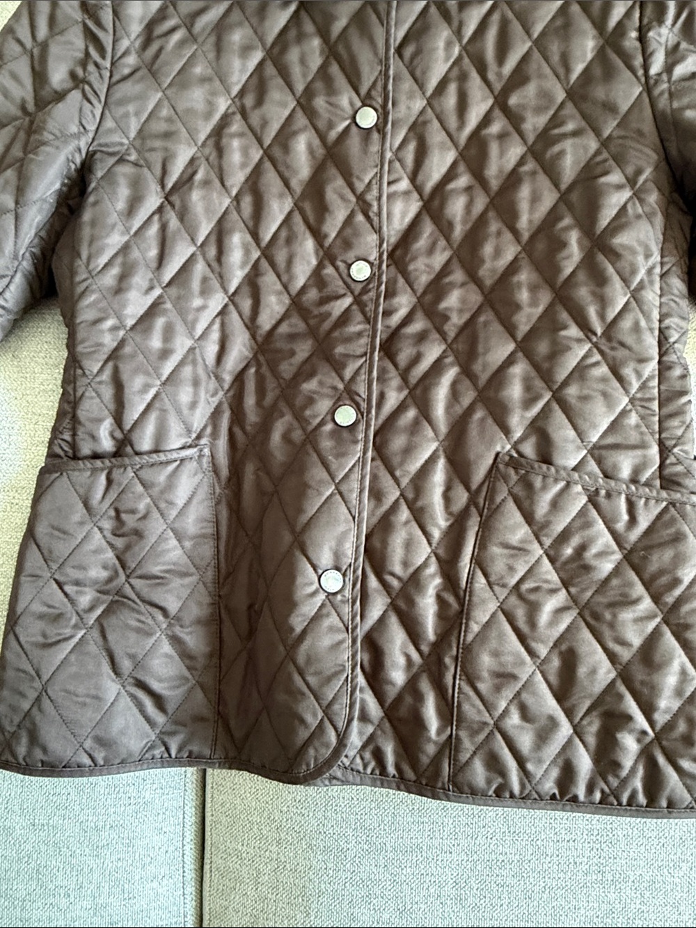 Burberry Quilted Puffer Jacket in Brown with Signature Check Cuff - Picture 4 of 10